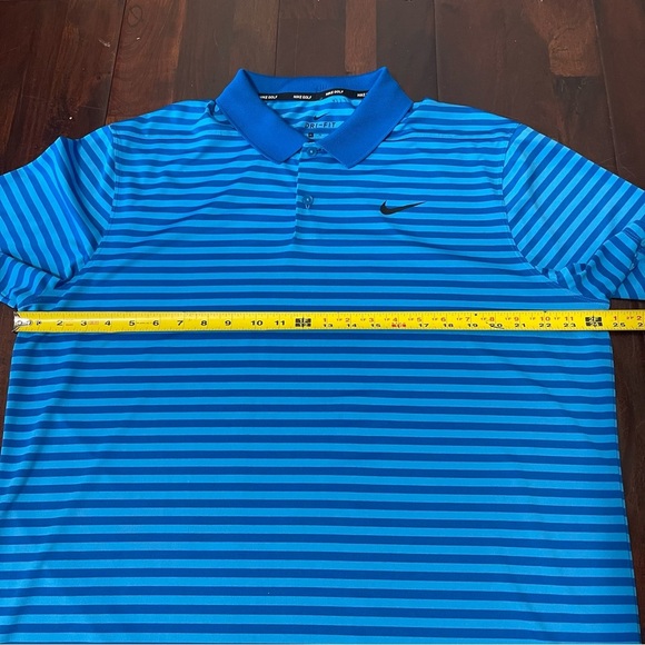 Nike Golf Polo Men’s XL Blue Stripes Dri-Fit - Picture 5 of 7